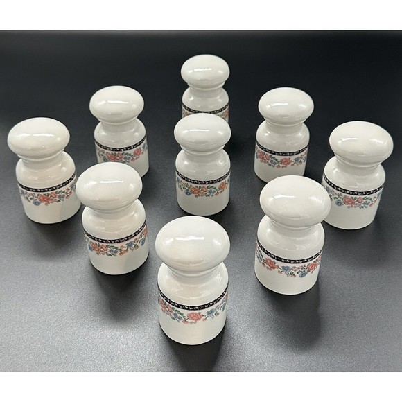 Rare Vintage Claremore by Sango Bubble Top Apothecary Jars  Set of 9 Spice Jars - Picture 7 of 12